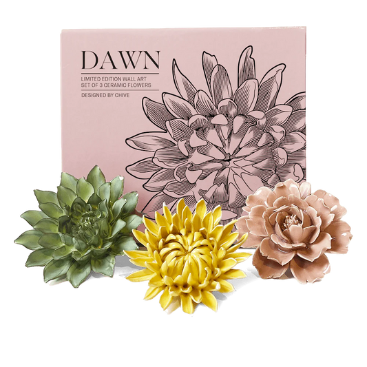 Dawn Box Set of Ceramic Wall Flowers
