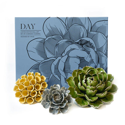 Day Box Set Ceramic Wall Flowers