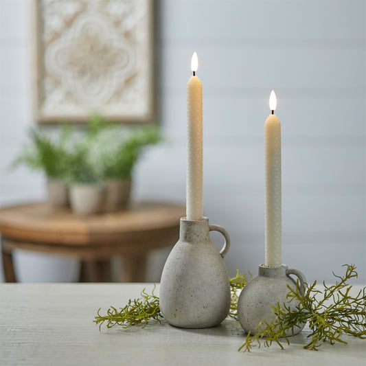 Honeycomb Flameless Taper Candles - S/2