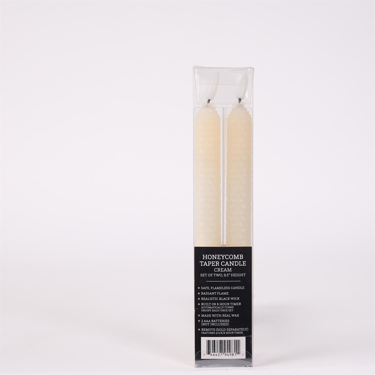 Honeycomb Flameless Taper Candles - S/2