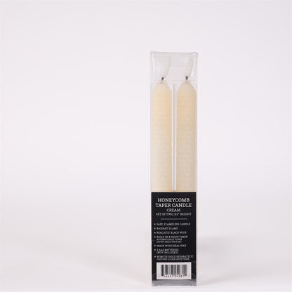 Honeycomb Flameless Taper Candles - S/2