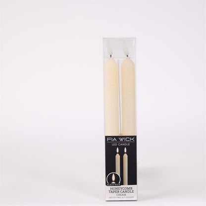 Honeycomb Flameless Taper Candles - S/2
