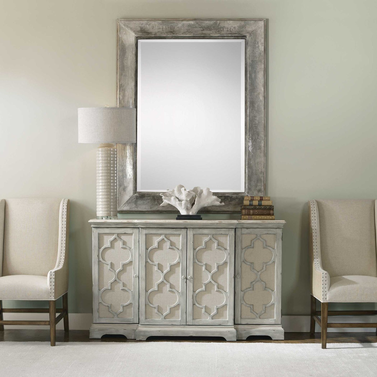 Sophie 4 Door Grey Cabinet