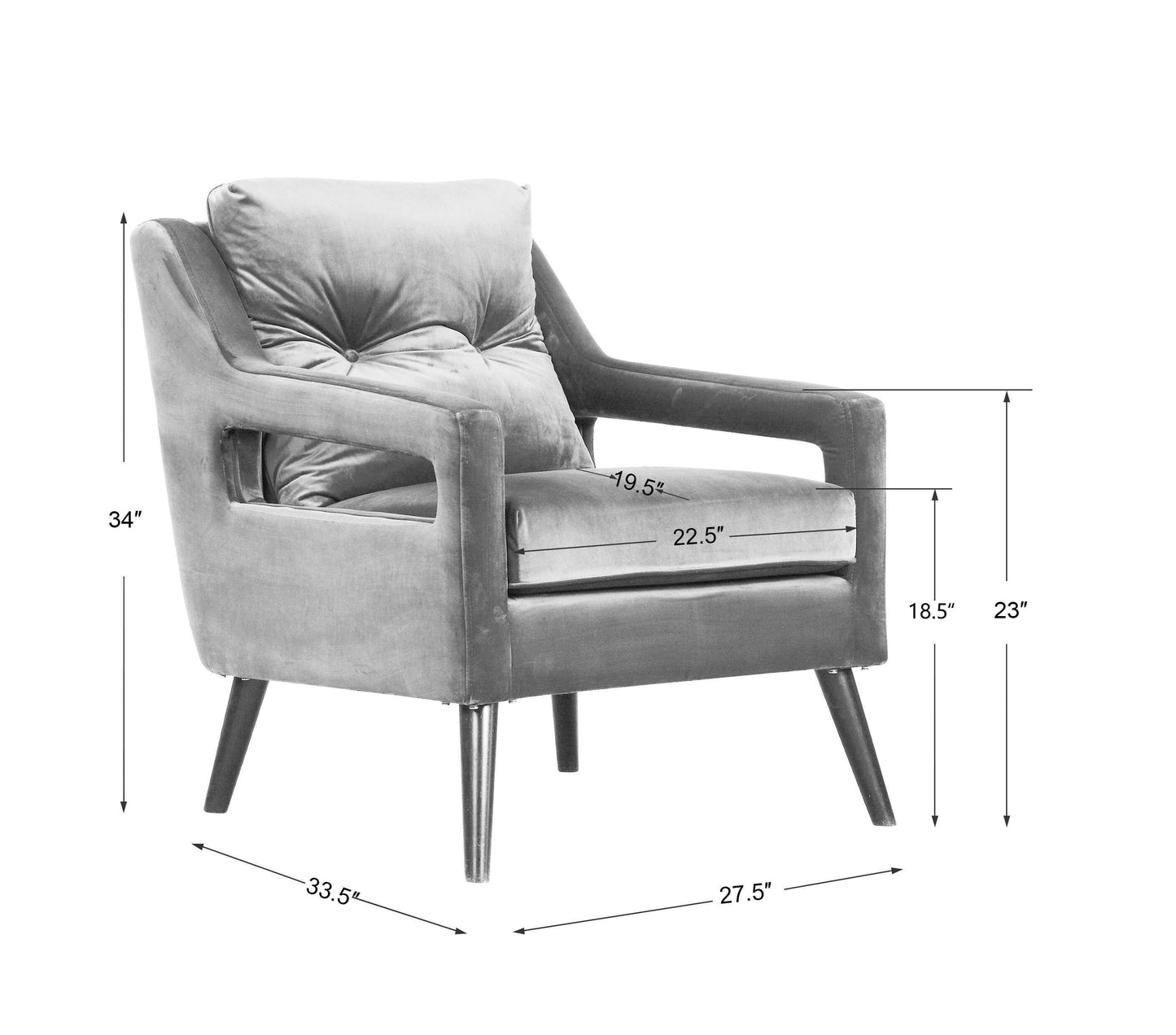 O'Brien Blue Velvet Armchair