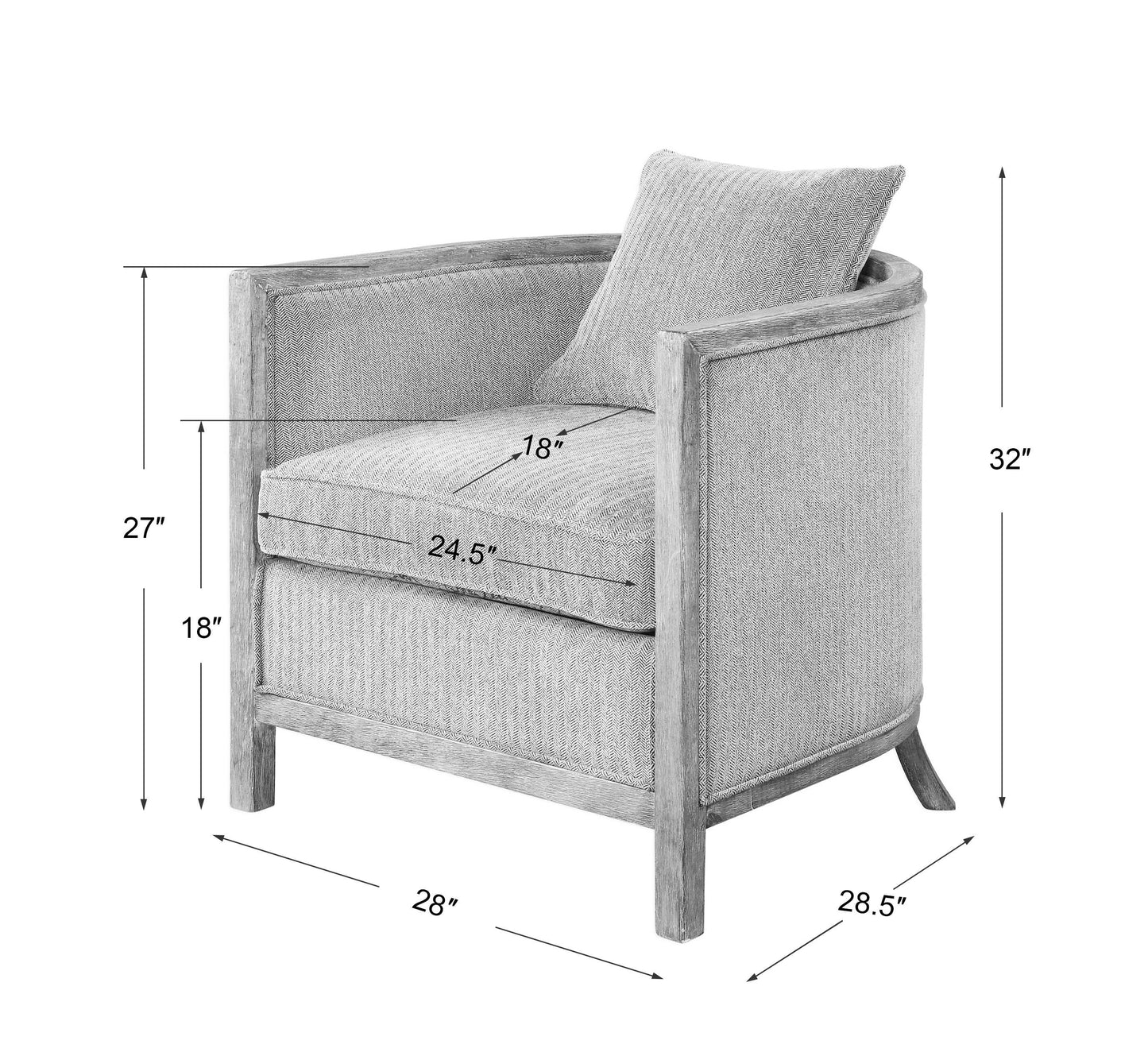 Viaggio Gray Chenille Accent Chair