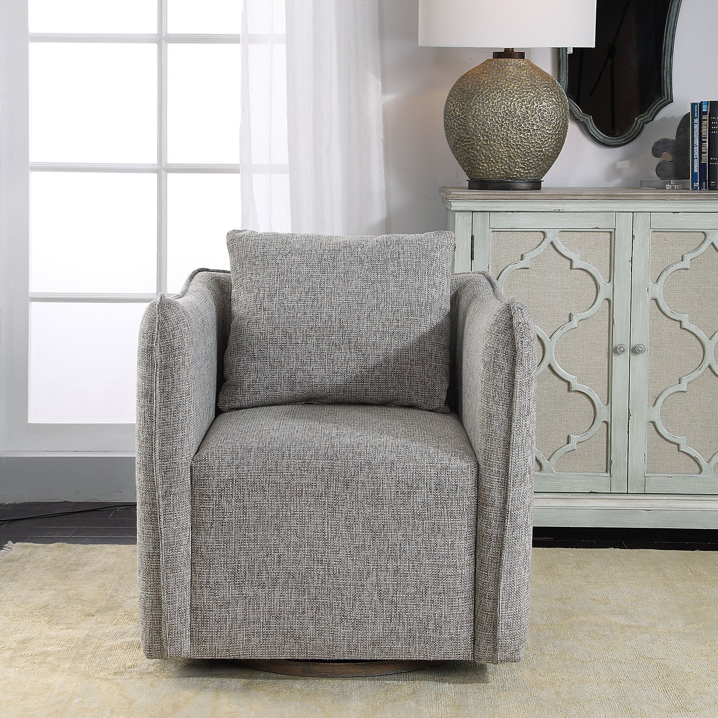Corben Gray Swivel Chair