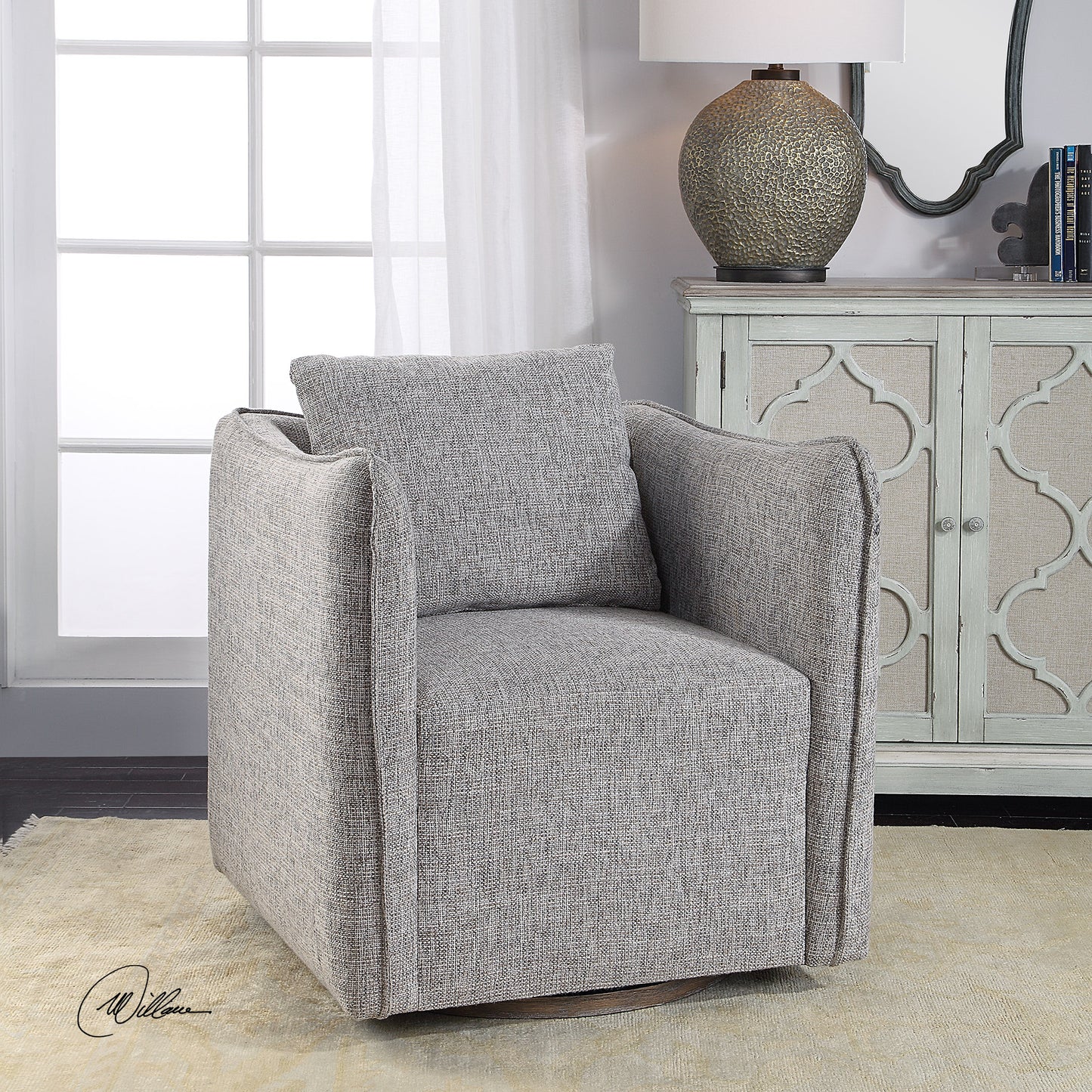 Corben Gray Swivel Chair