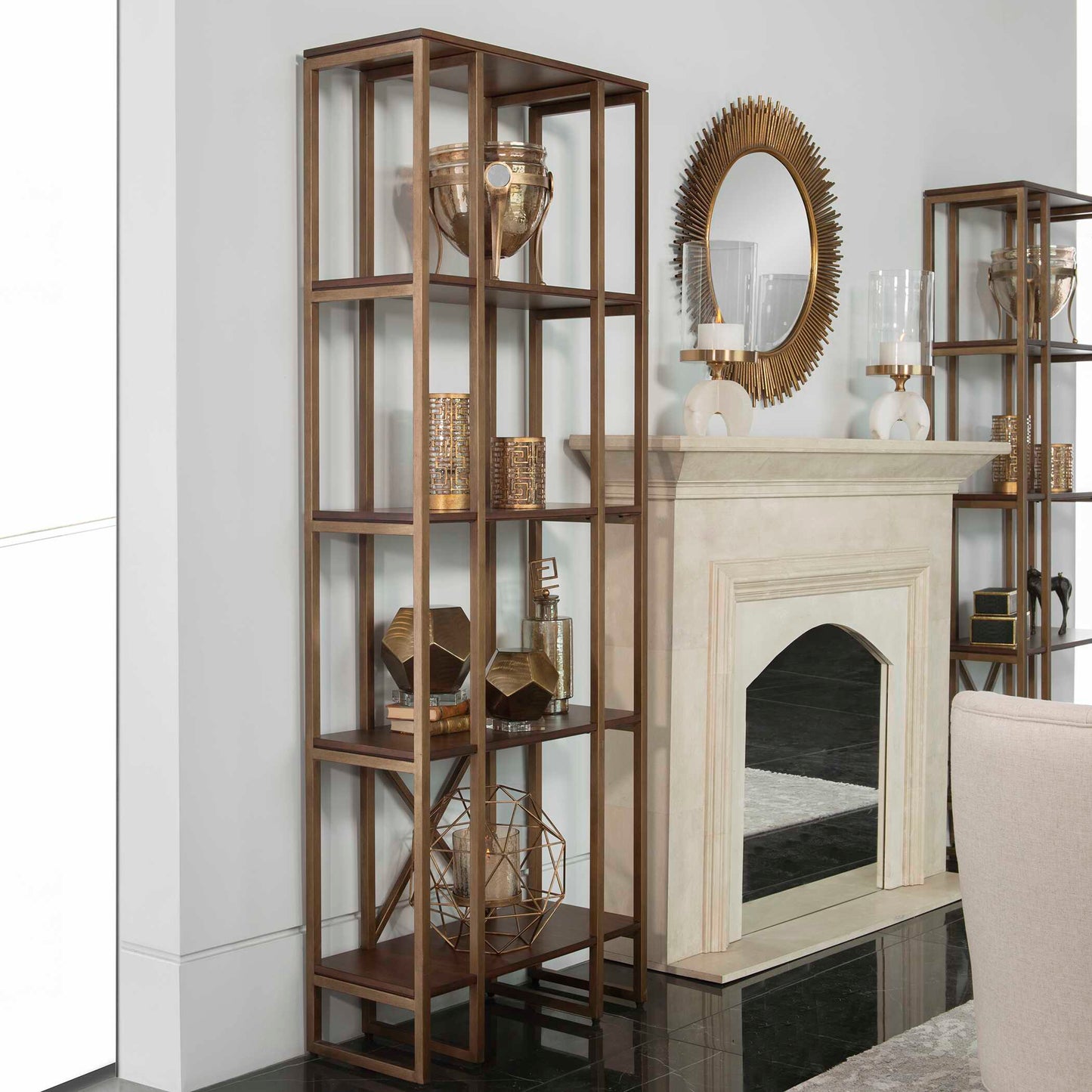 Karishma Antique Gold Etagere