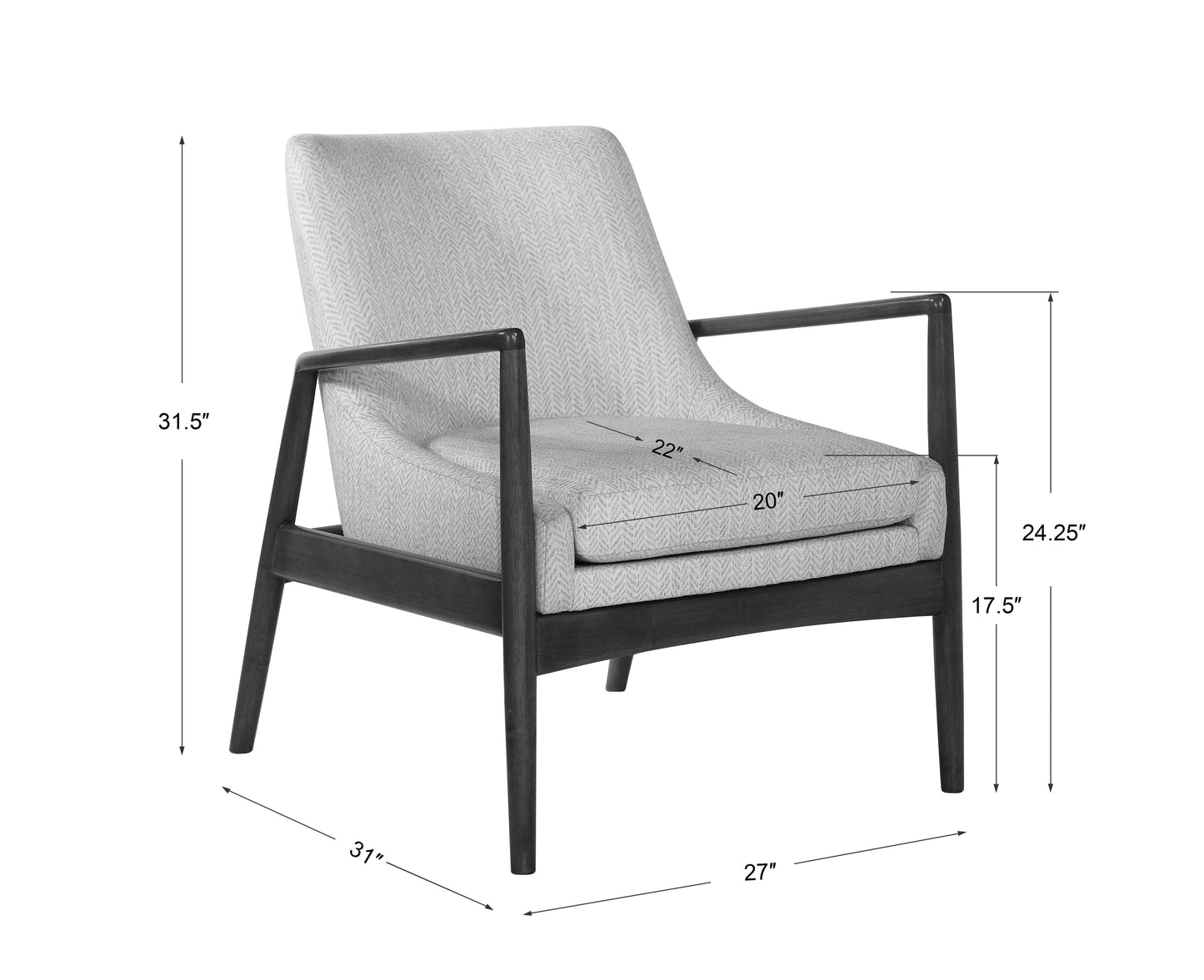 Bev White Accent Chair