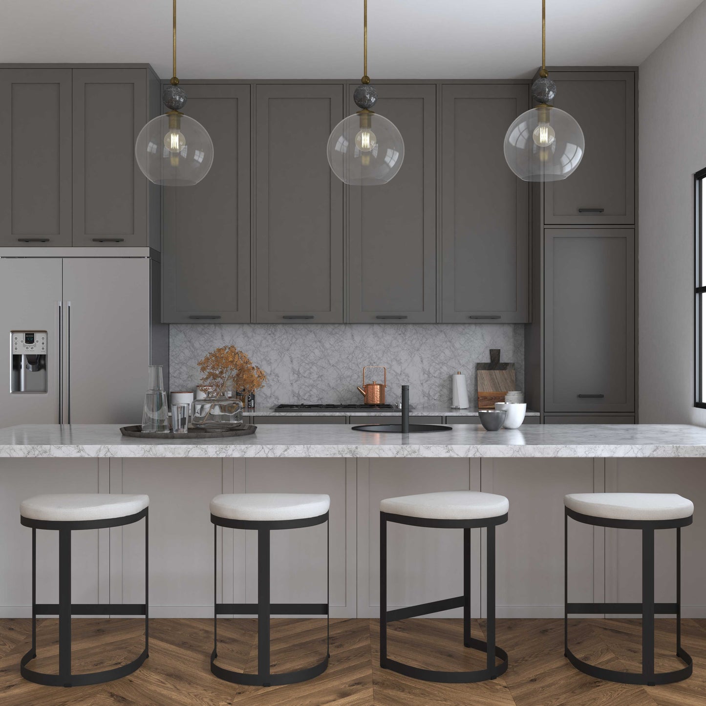 Ivanna Black Iron Counter Stool