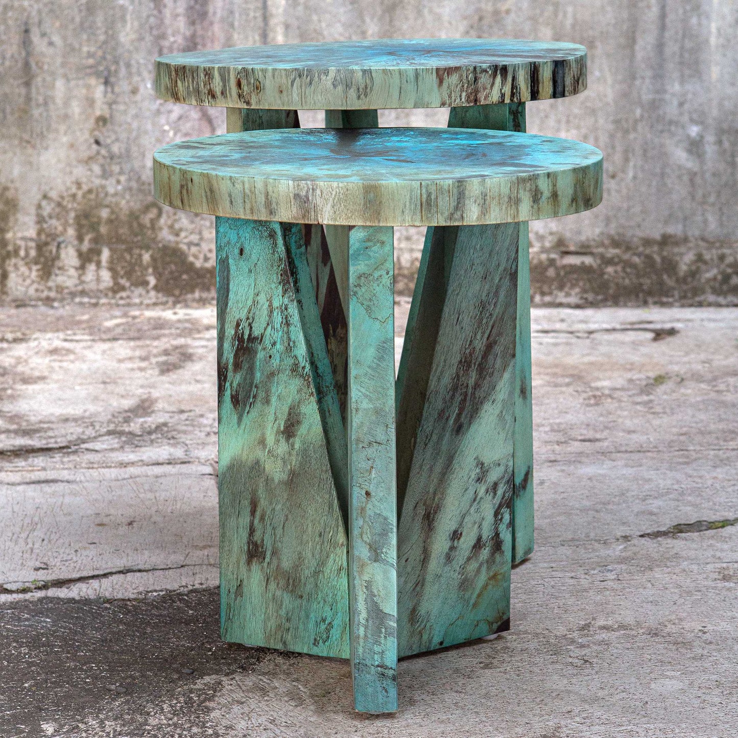 Nadette Blue Nesting Tables Set/2