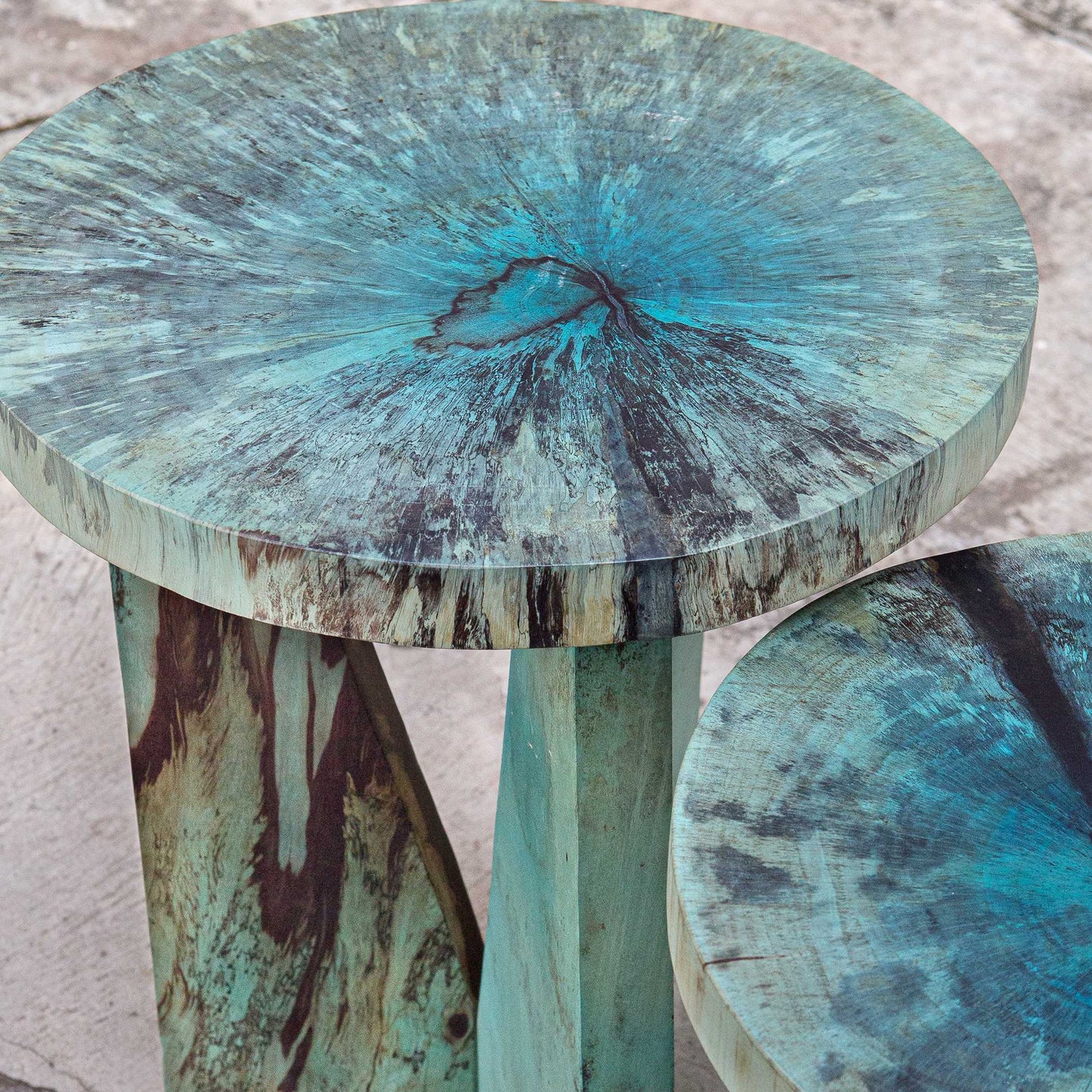 Nadette Blue Nesting Tables Set/2