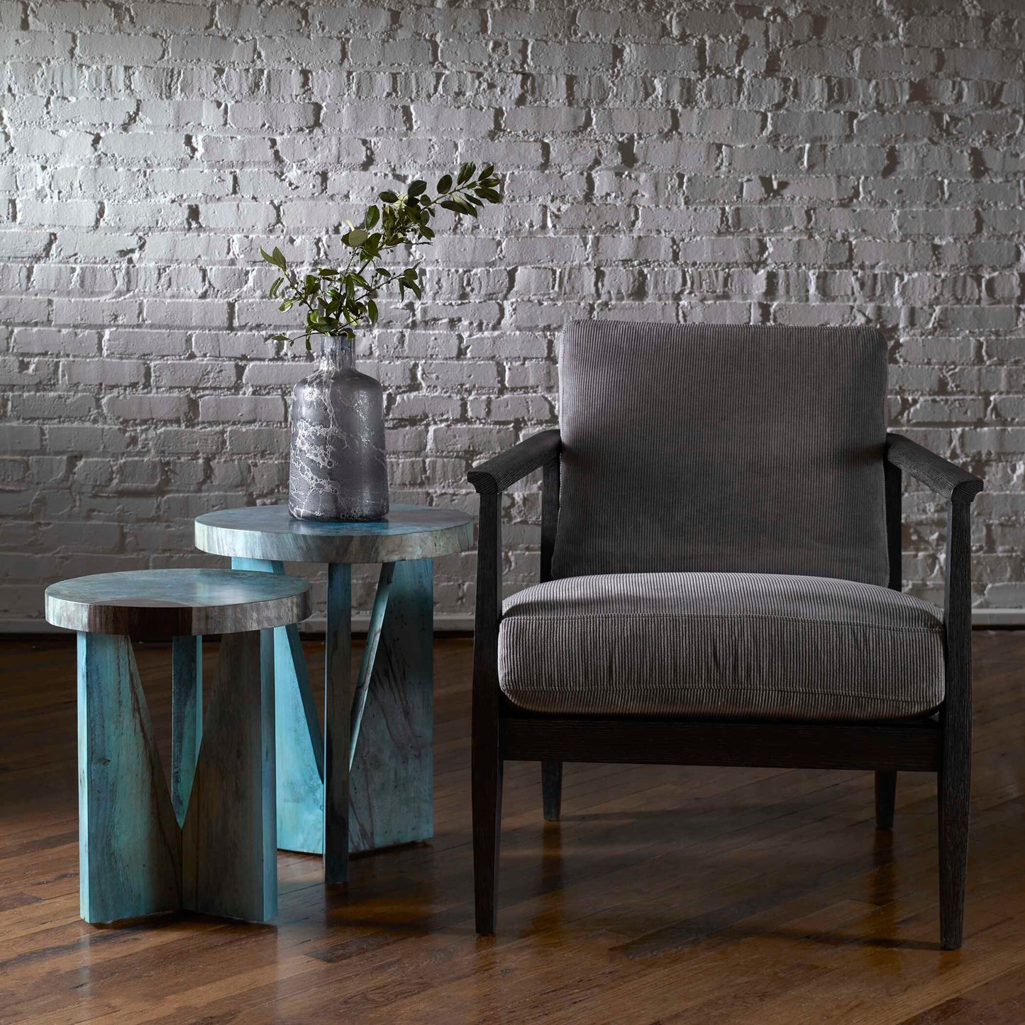 Nadette Blue Nesting Tables Set/2