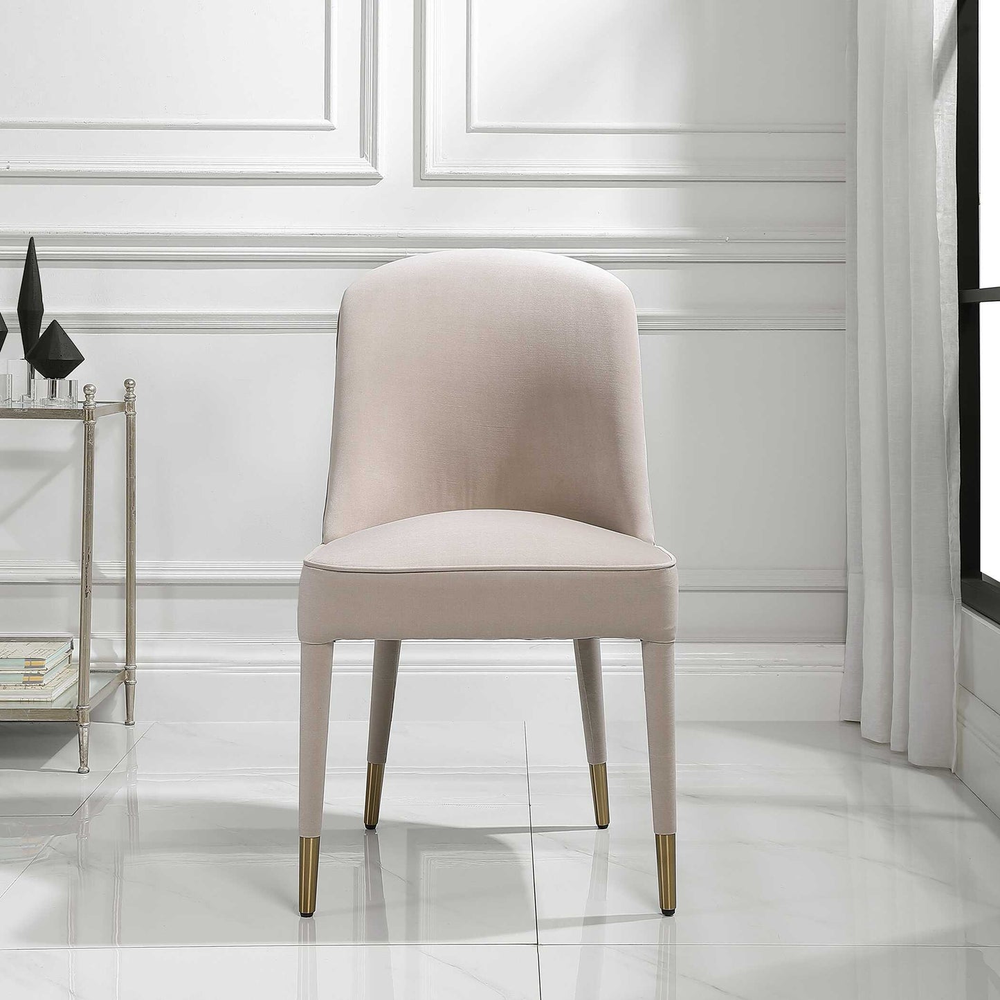 Brie Armless Chair Champagne Set Of 2