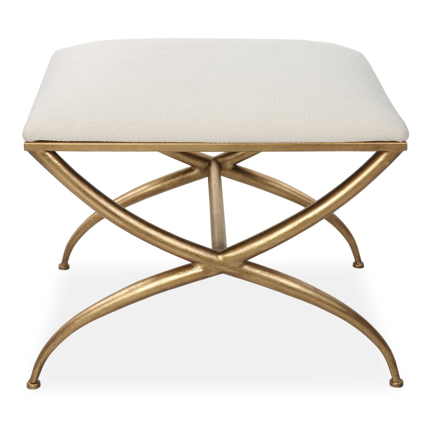 Crossing Small White Bench