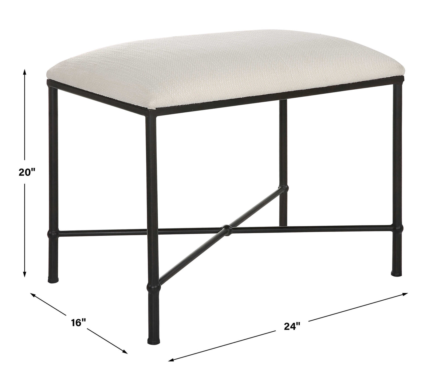 Avenham Small Black Framed Bench
