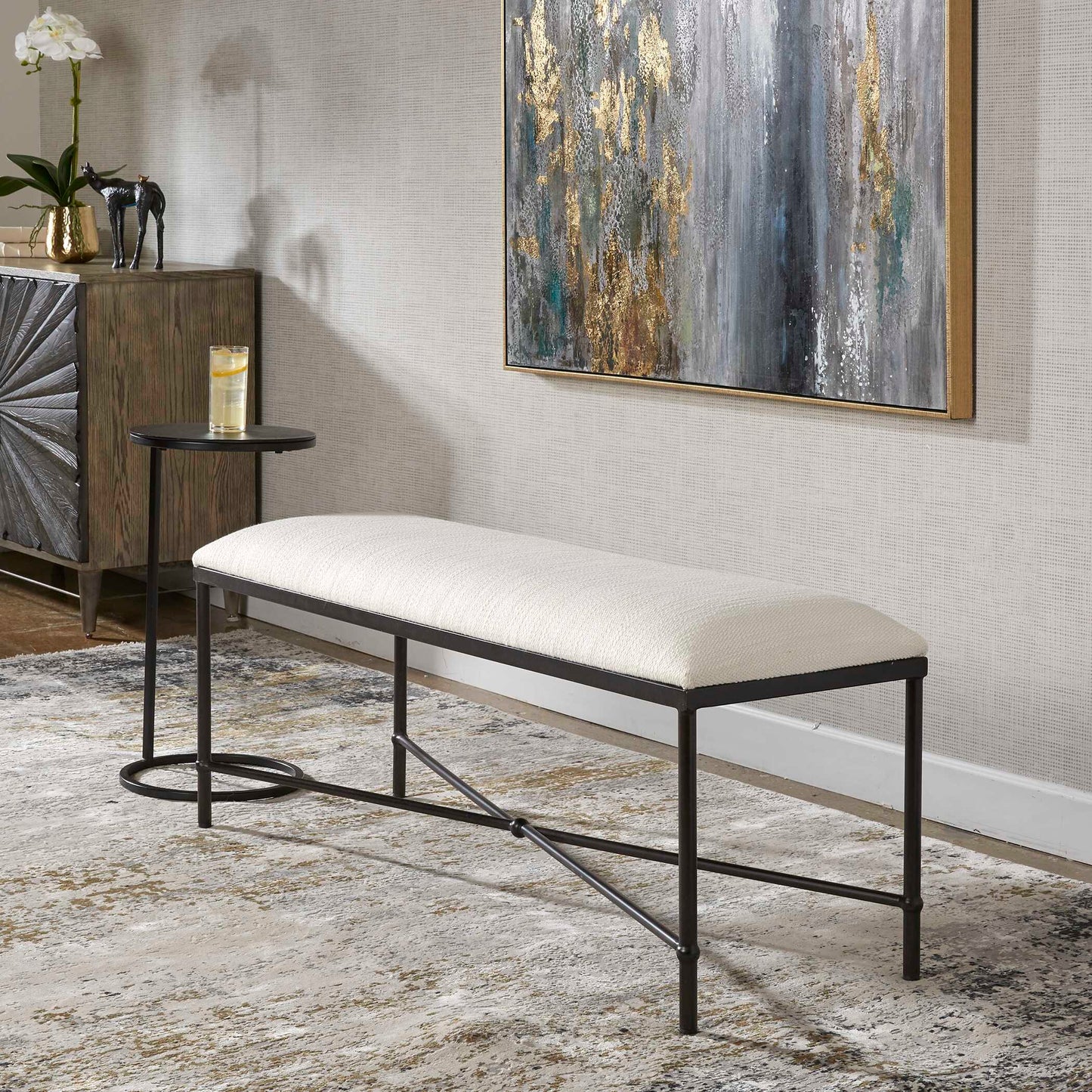 Avenham Black Framed Bench