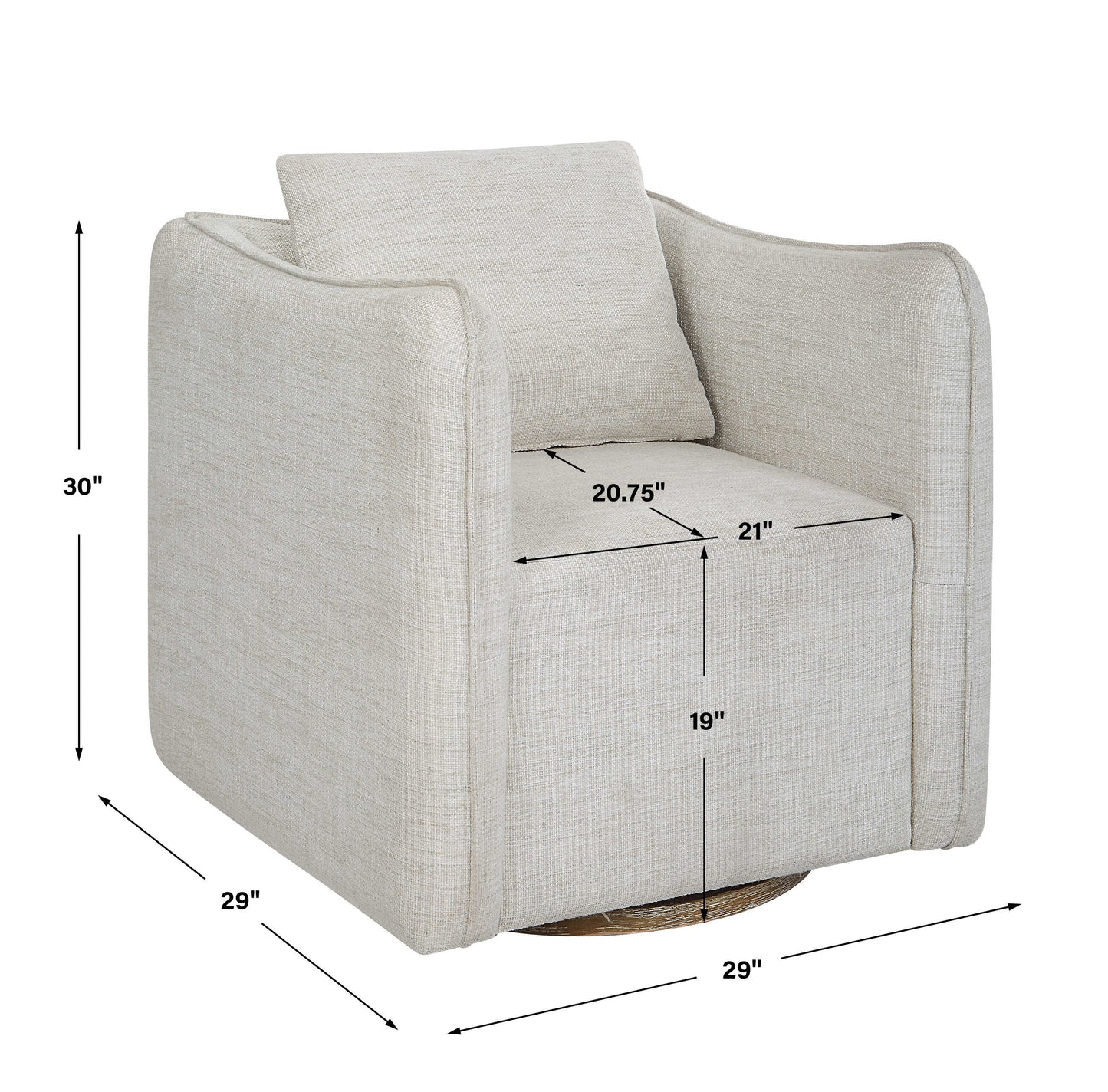 Corben White Swivel Armchair