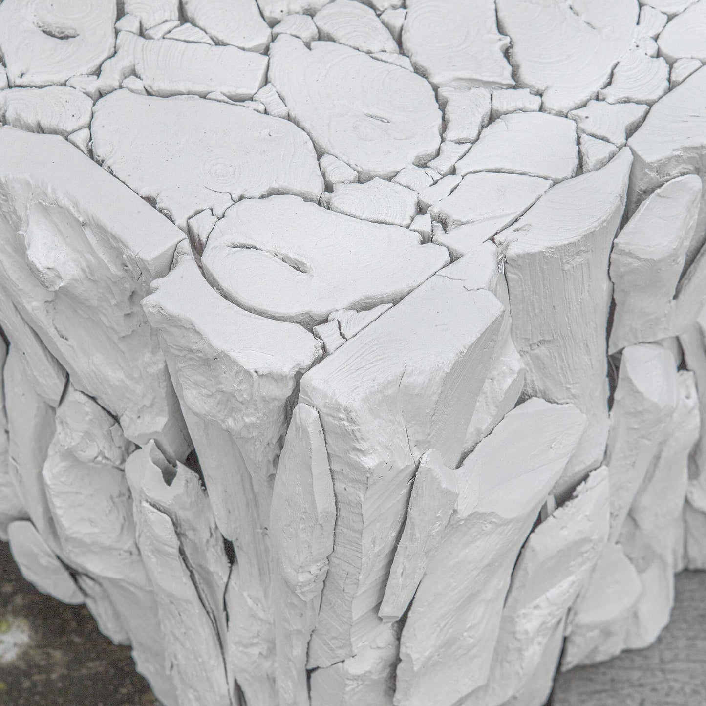 Teak Root White Bunching Cube