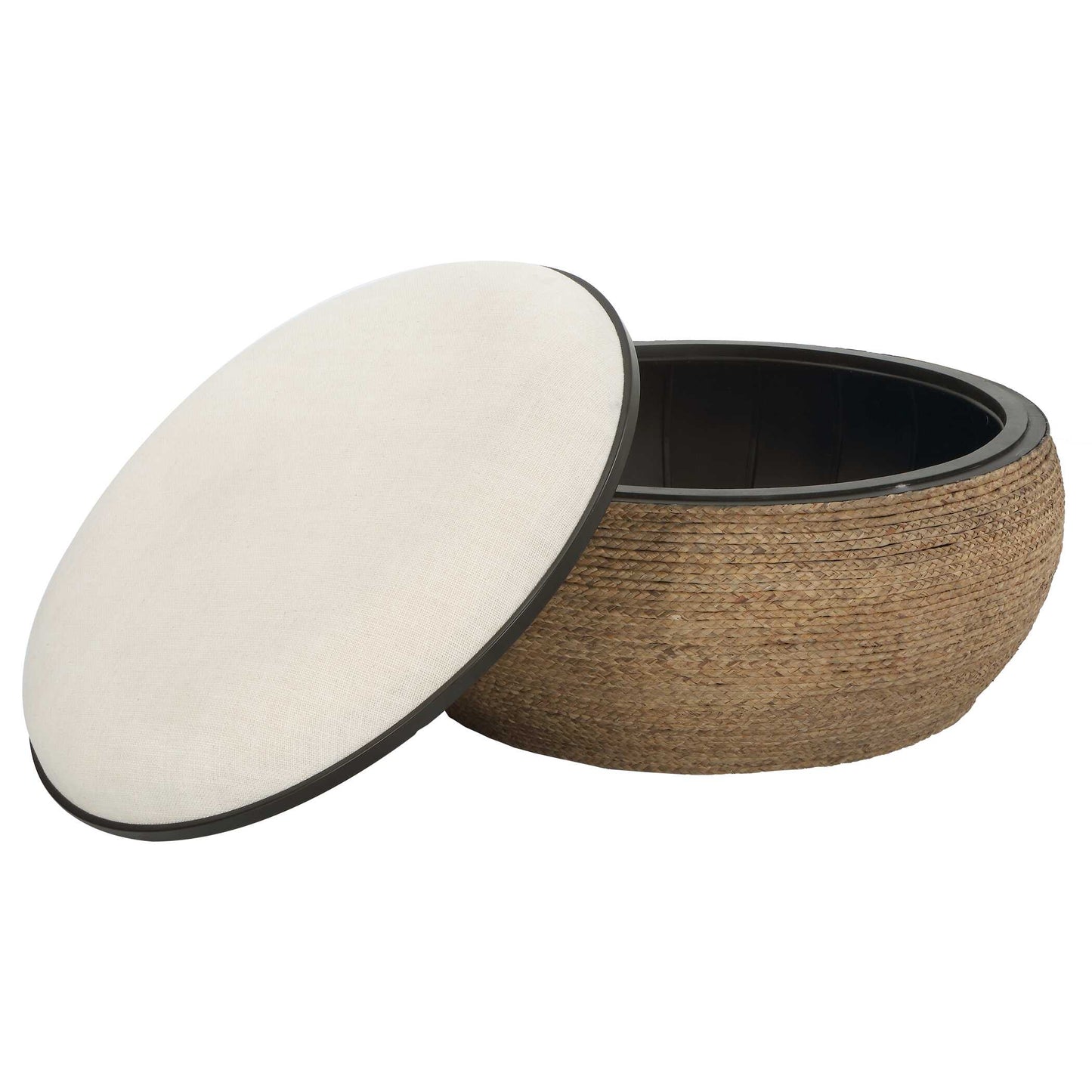 Island Straw Storage Ottoman / Coffee Table