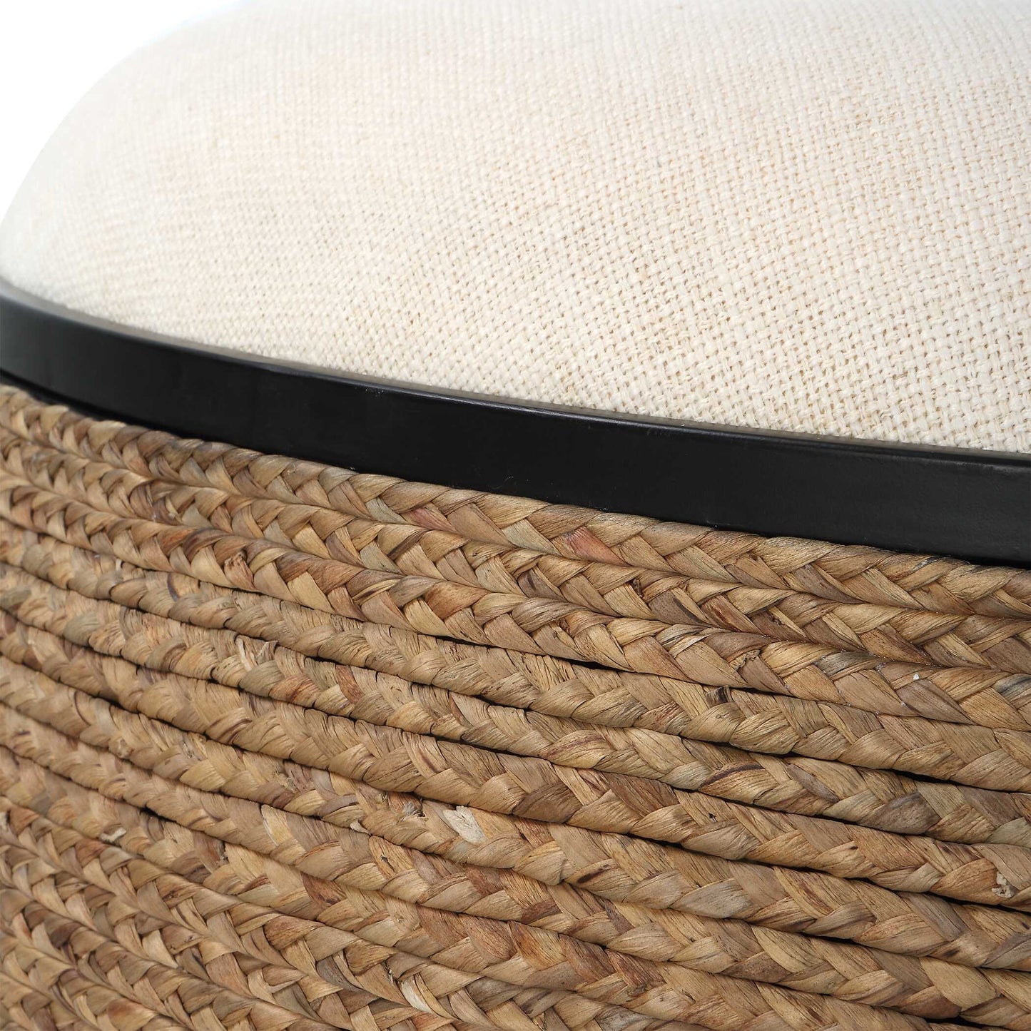 Island Straw Storage Ottoman / Coffee Table