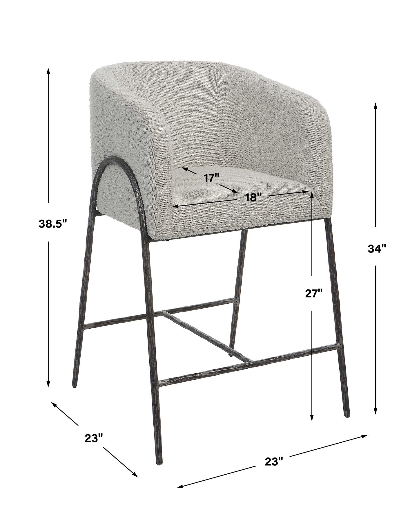 Jacobsen Gray 27" Counter Stool