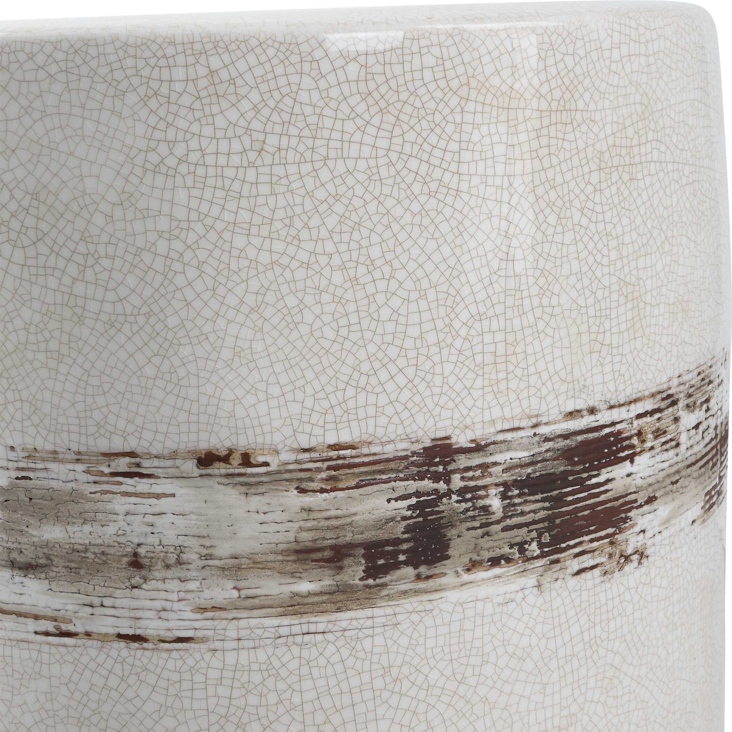 Comanche White Ceramic Garden Stool