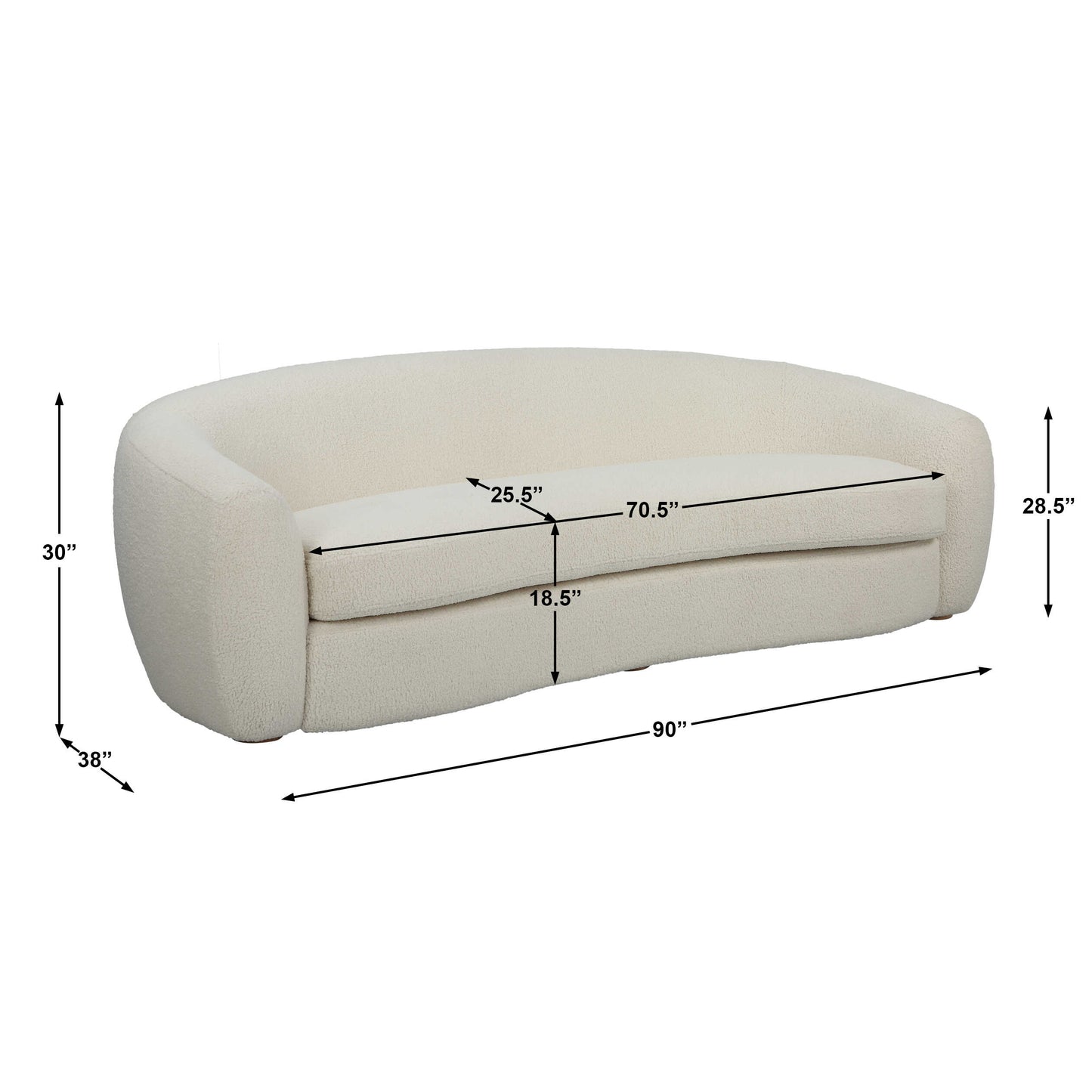 Capra Art Deco White Sofa