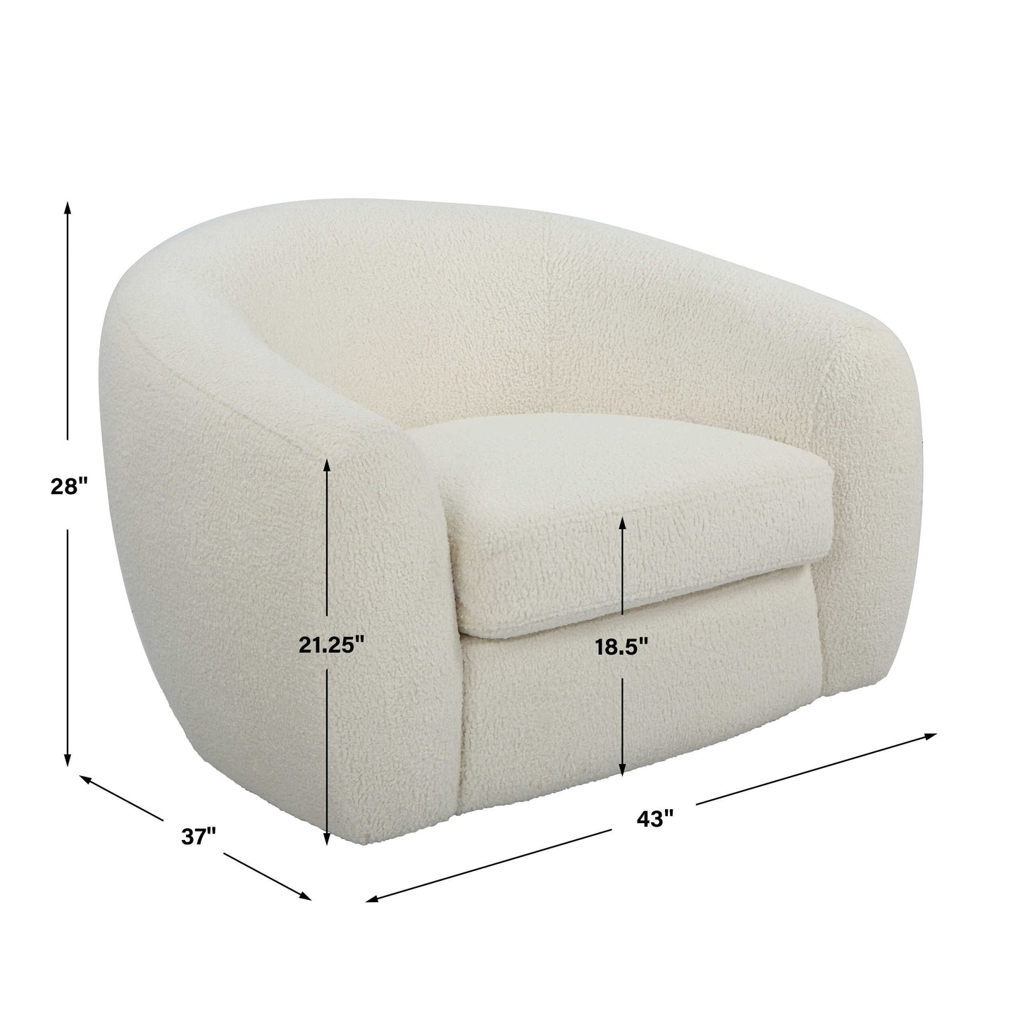 Capra Art Deco White Swivel Chair