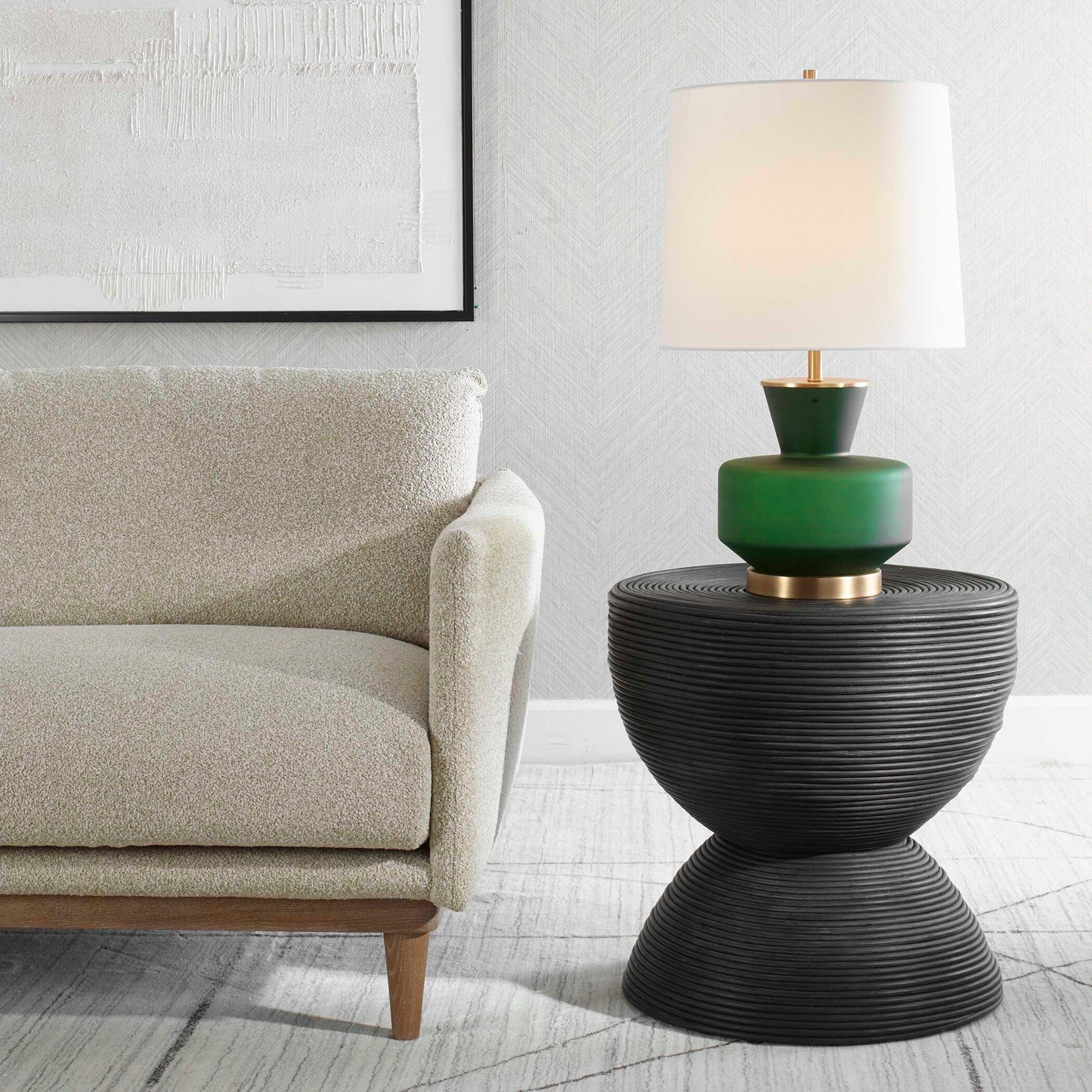 Bongo Black Rattan Side Table