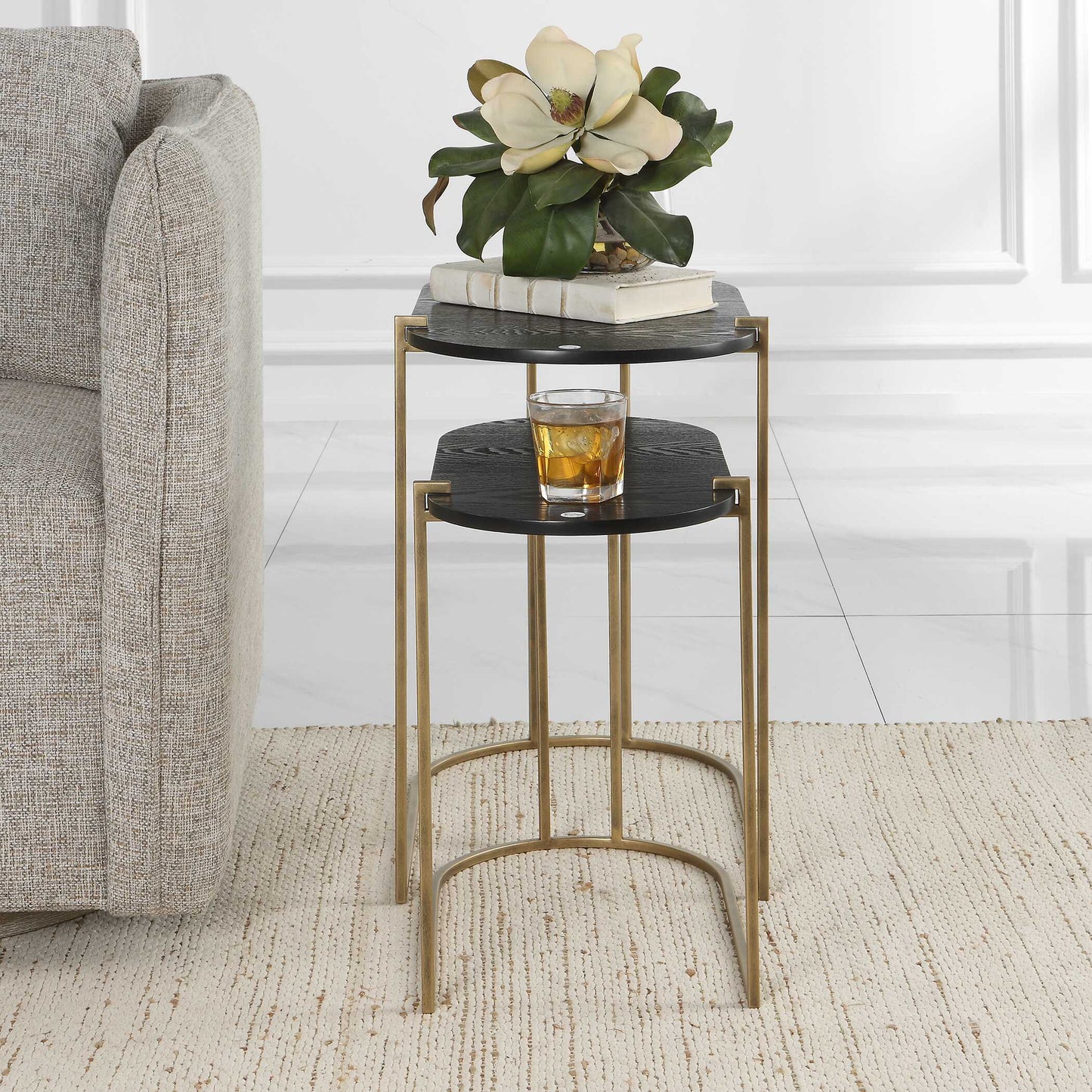 Aztec Wood Nesting Tables Set/2