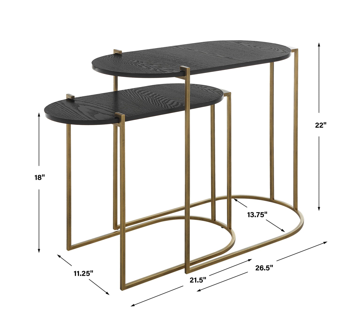 Aztec Wood Nesting Tables Set/2