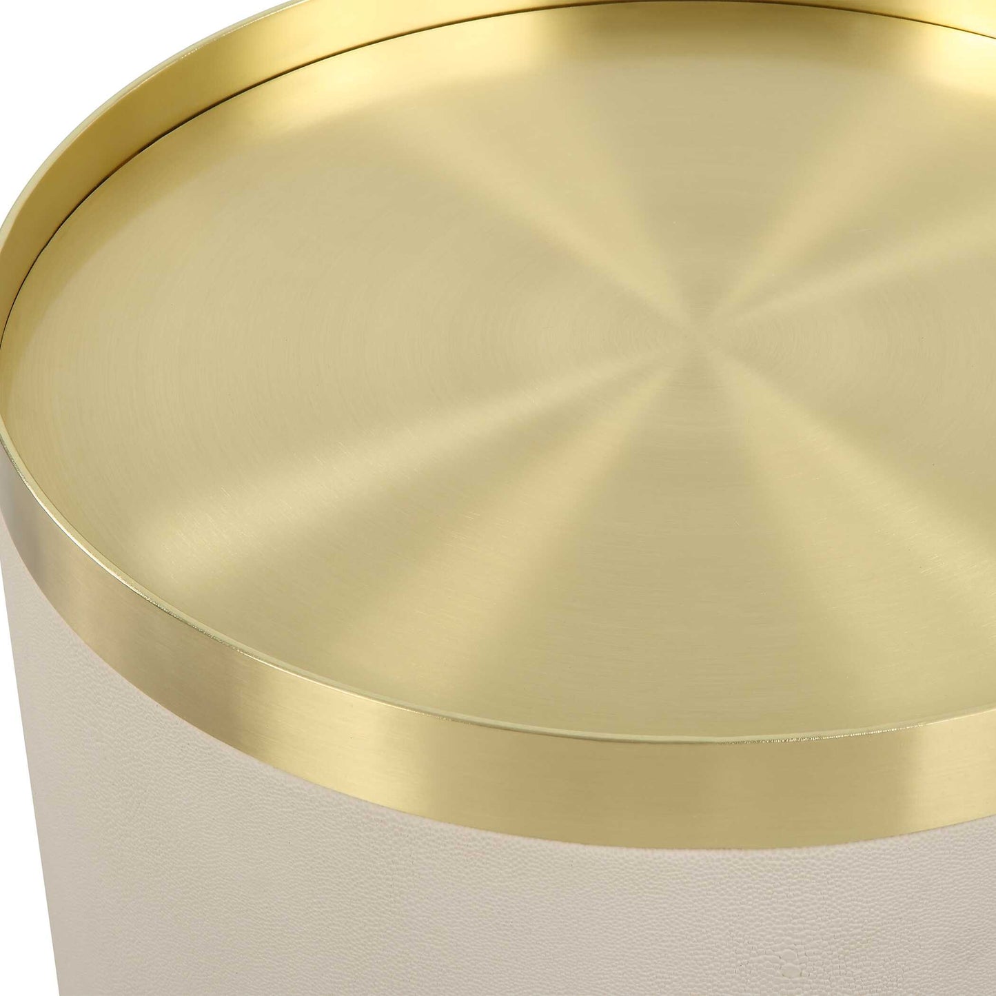 Circuit Brass & White Accent Table