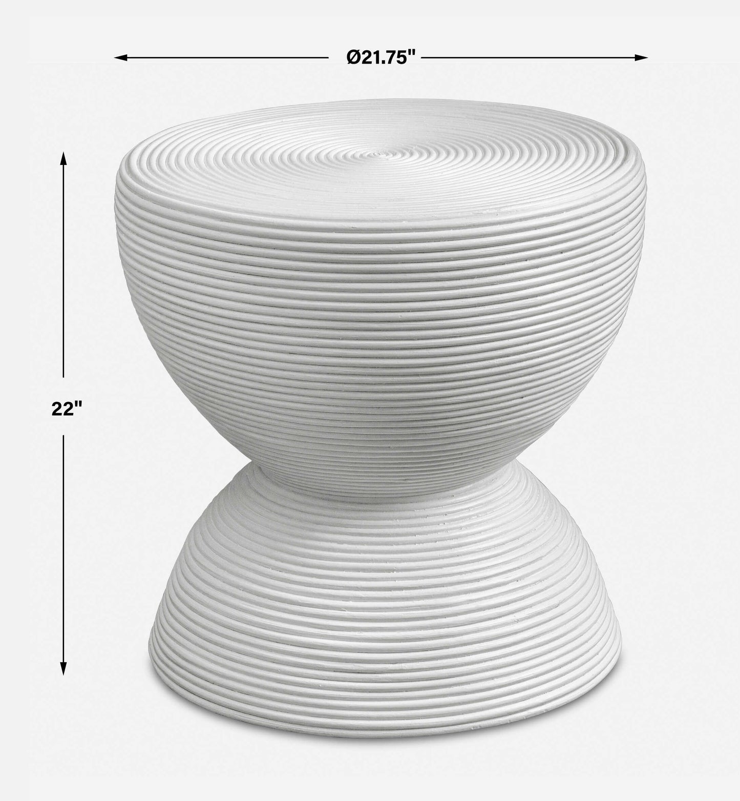 Bongo White Rattan Side Table