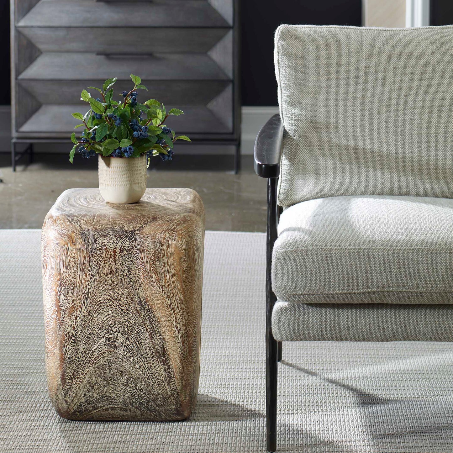 Loophole Bleached Wash Accent Stool