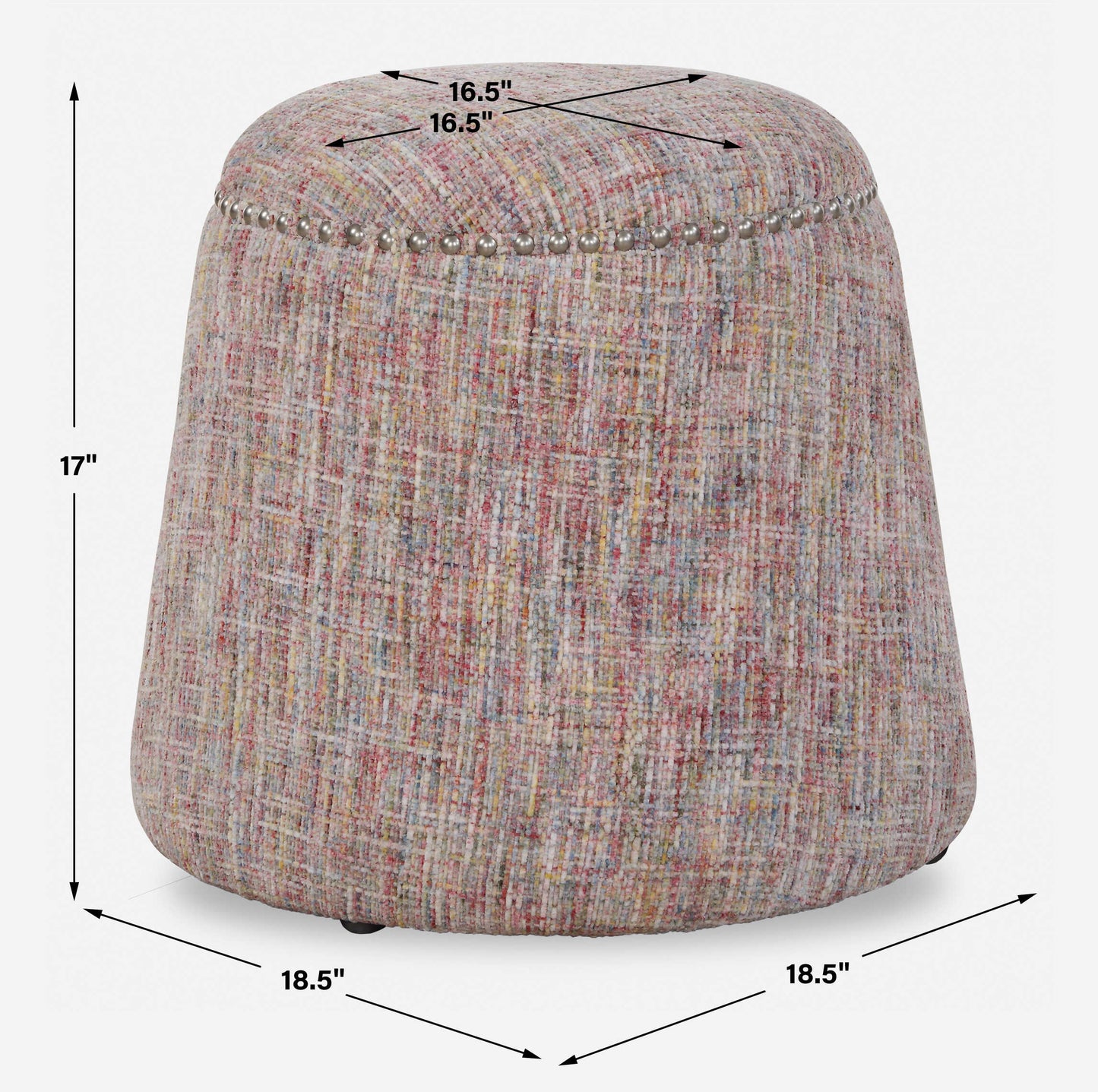 Gumdrop Confetti Chenille Ottoman