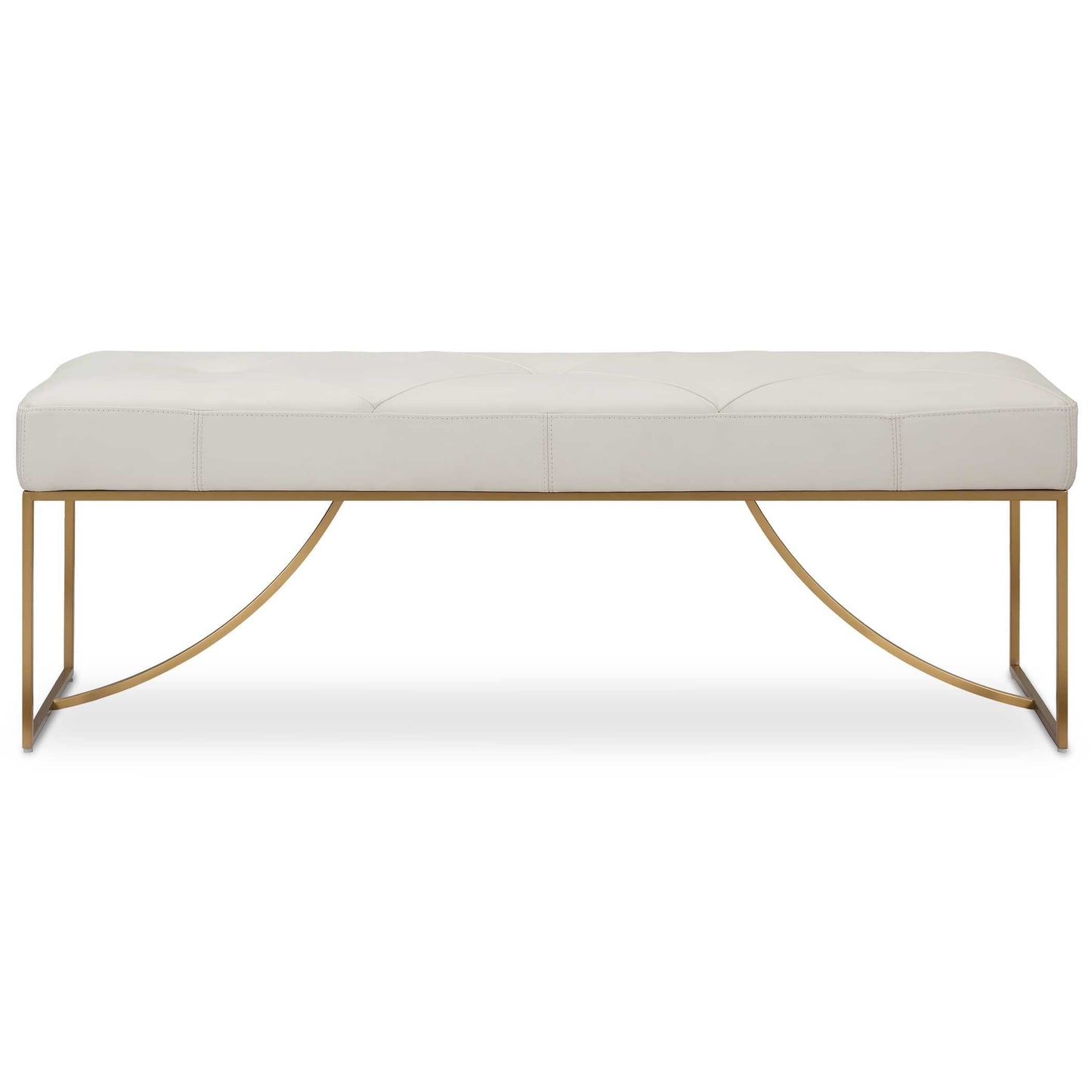 Swale Ivory Leather Bench