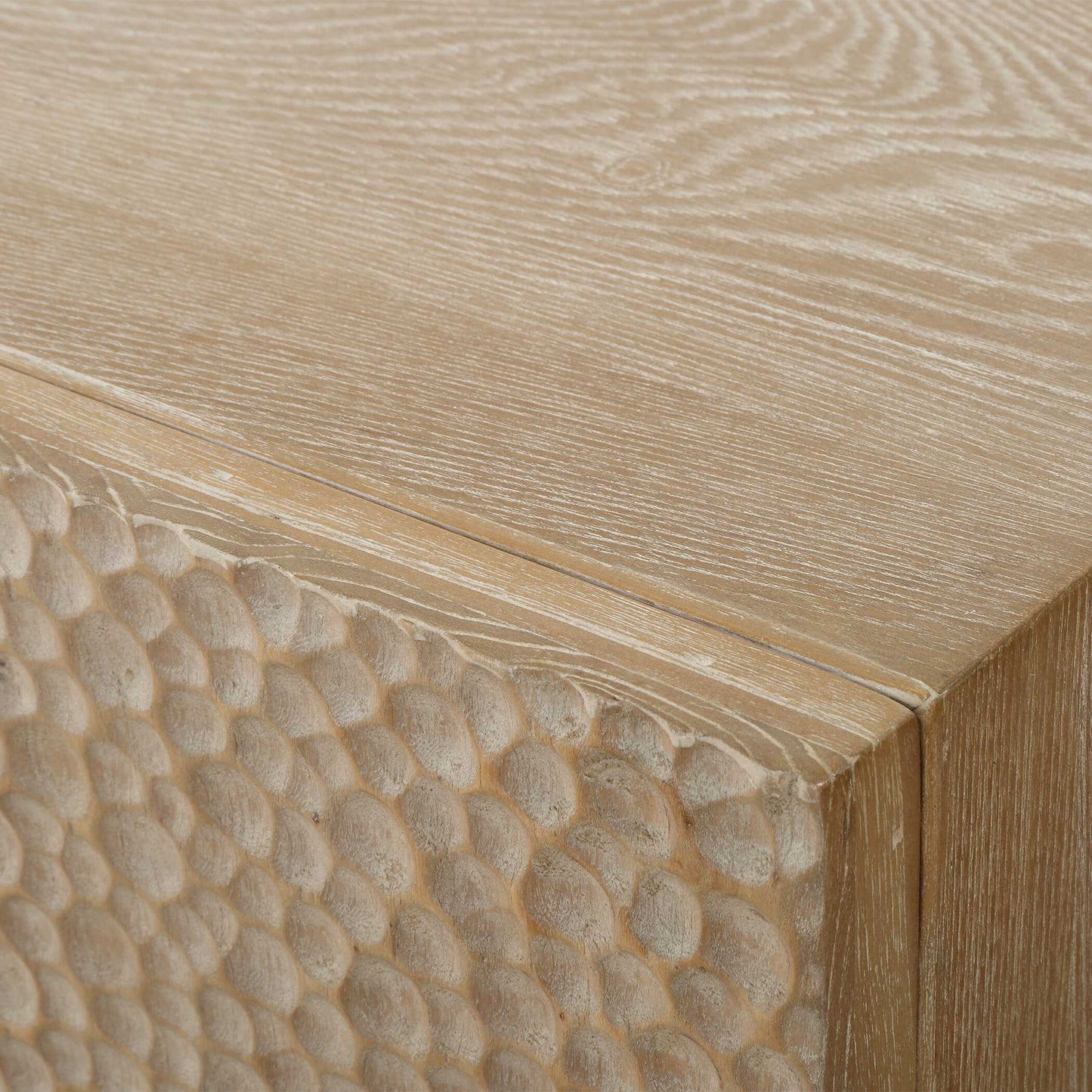 Lunar 4 Door Elm Wood Cabinet
