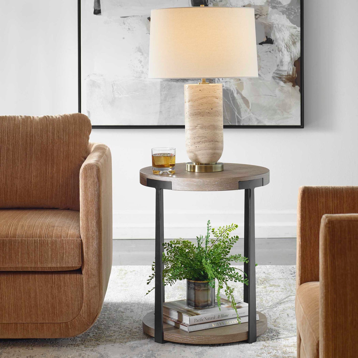 Palisade Natural Round Side Table