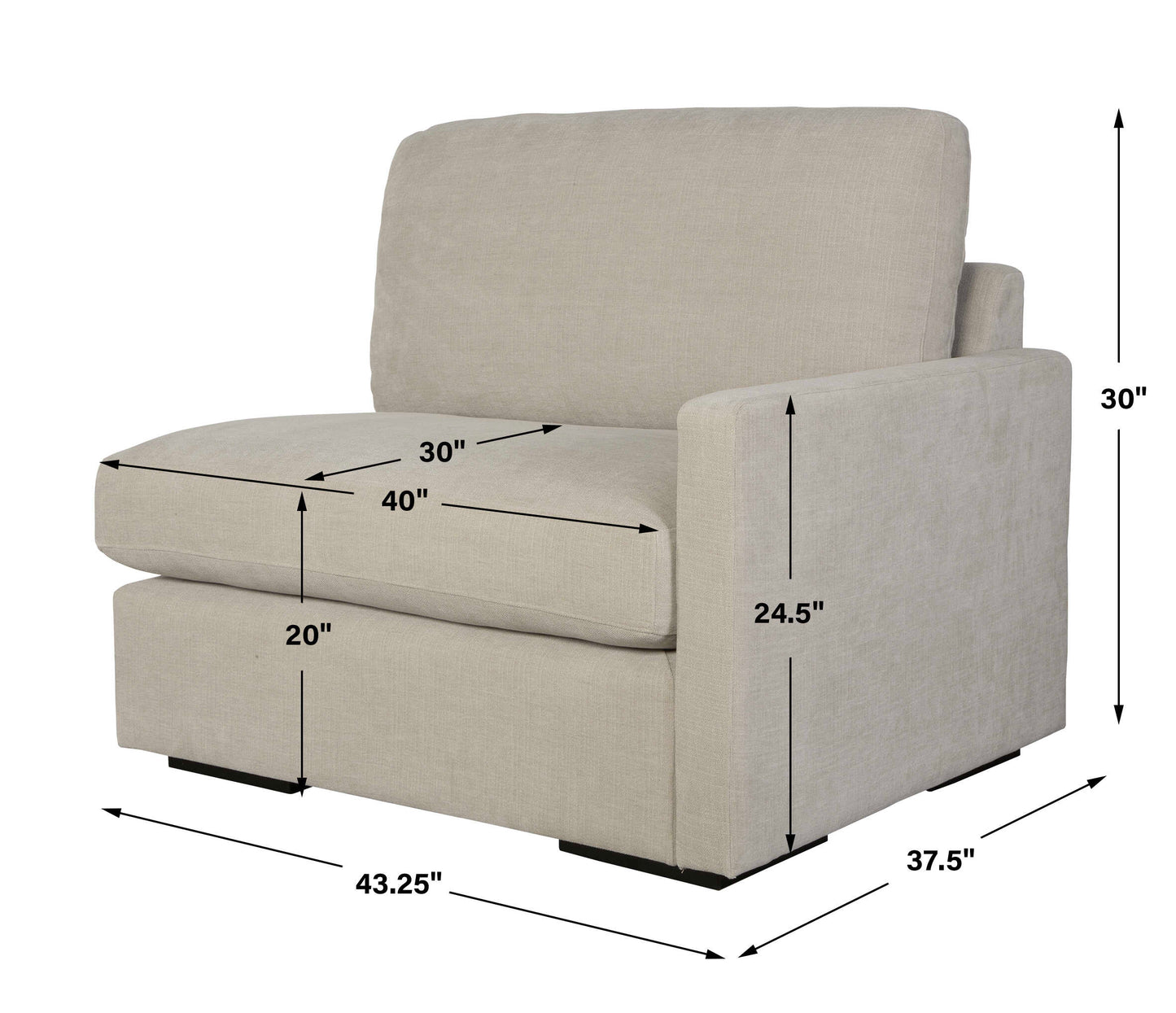 Refuge Sand Right Arm Facing Sofa