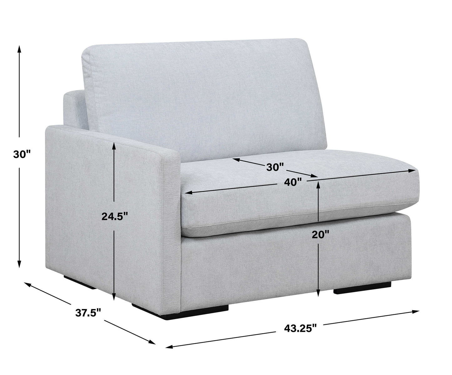 Refuge Cloud Blue Left Arm Facing Sofa