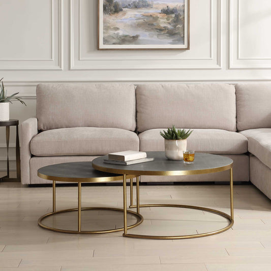 Aragon Gray Nesting Coffee Tables Set/2