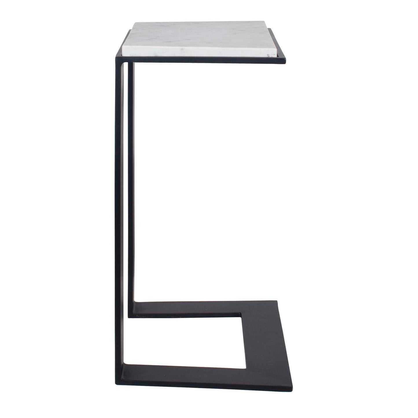 Kenora White Marble Accent Table