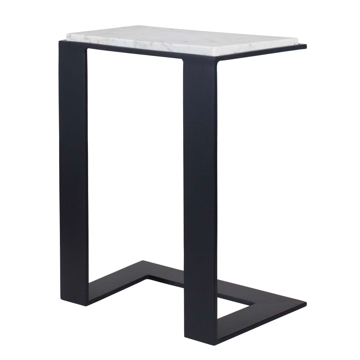 Kenora White Marble Accent Table