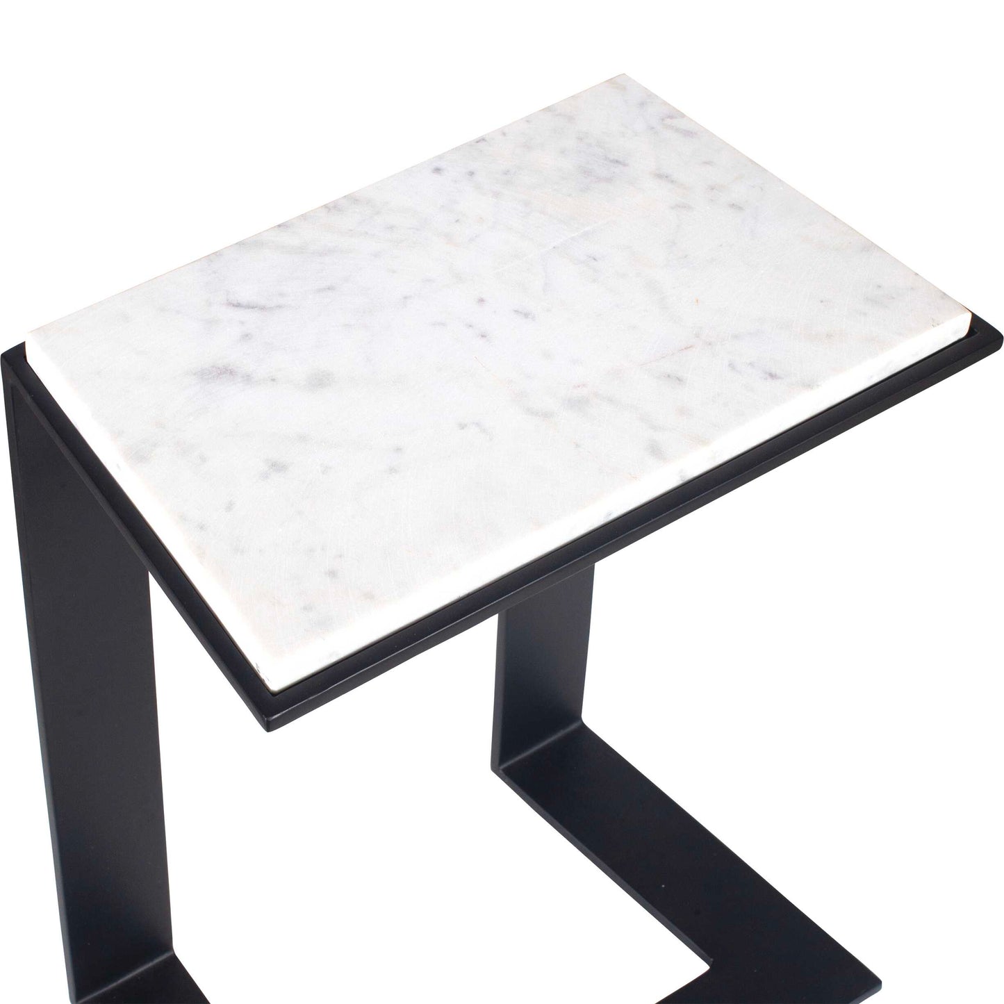 Kenora White Marble Accent Table