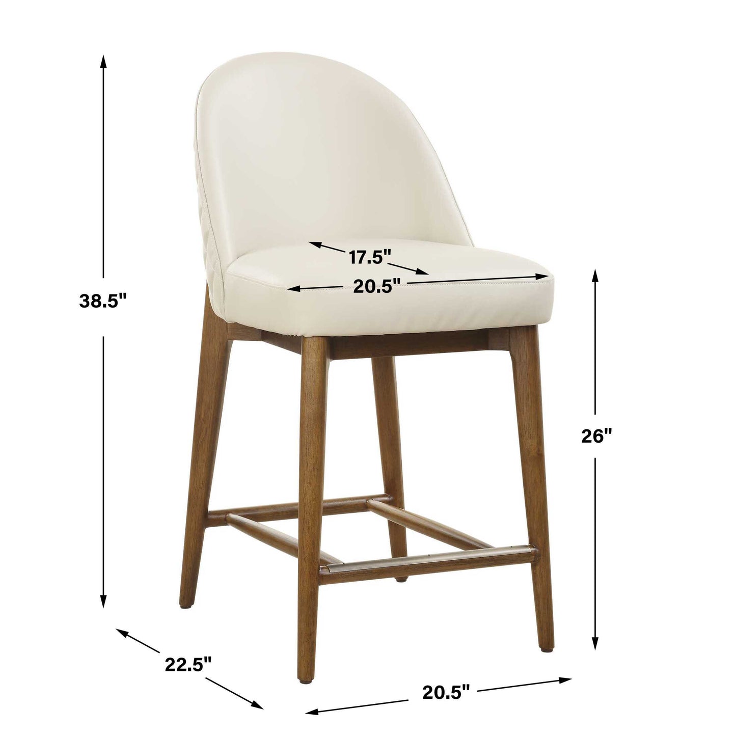 Stitches Leather Counter Stool