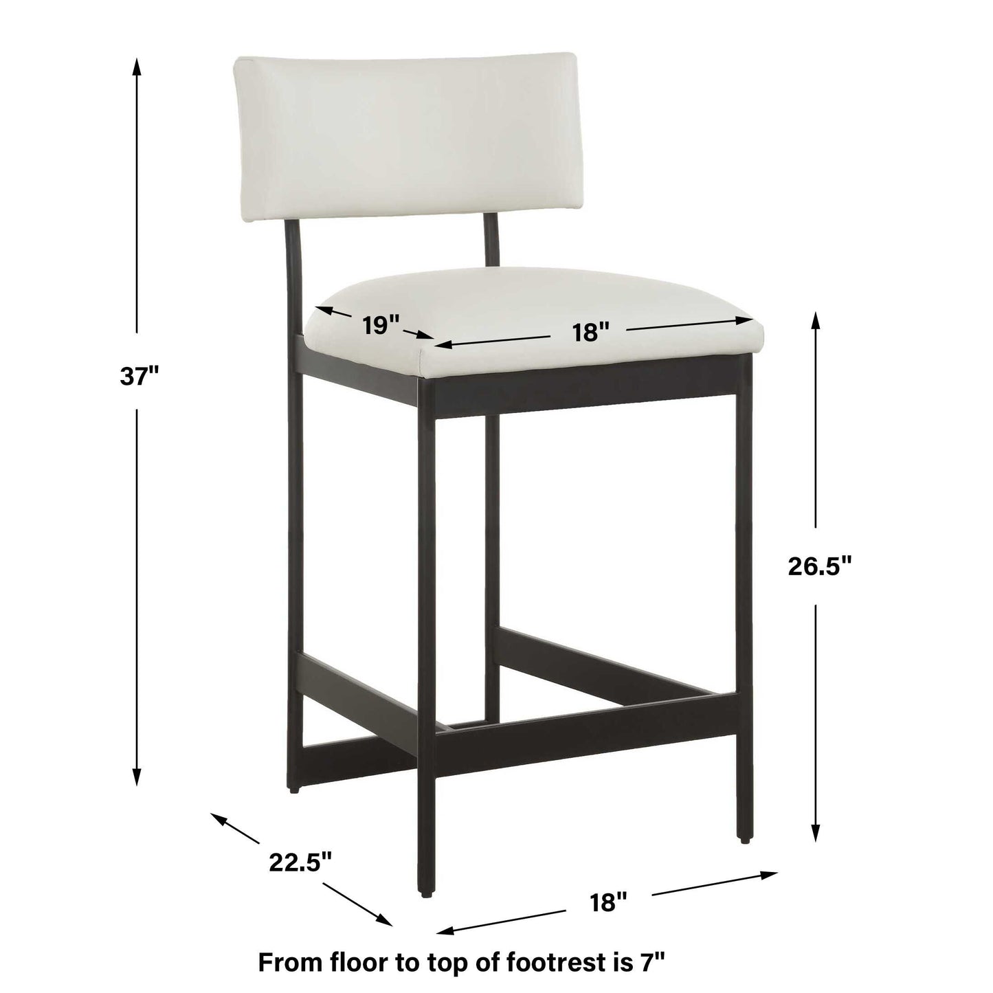 Apsley Black Counter Stool