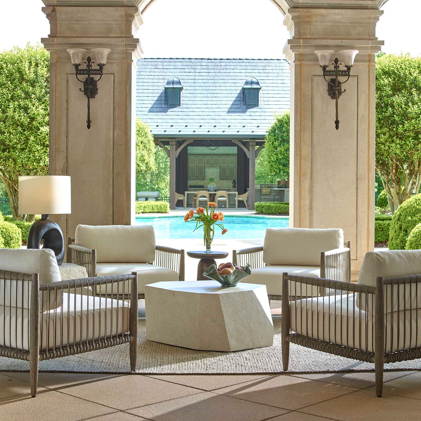 Borneo White Outdoor Lounge Chair