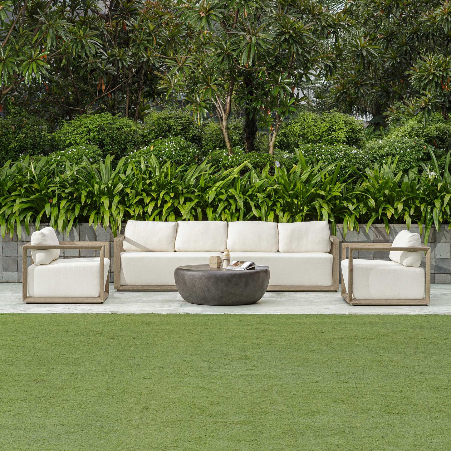 Remsen Outdoor Gray Lounge Chair