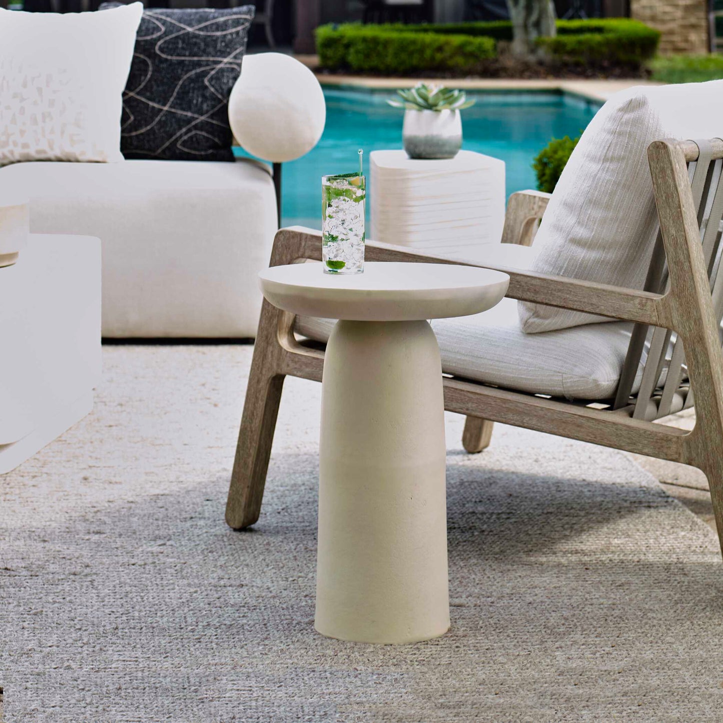 Joppa White Outdoor Accent Table